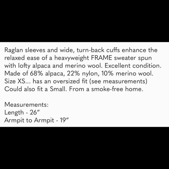 FRAME Alpaca Blend Cuffed Raglan Sweater - Picture 8 of 8